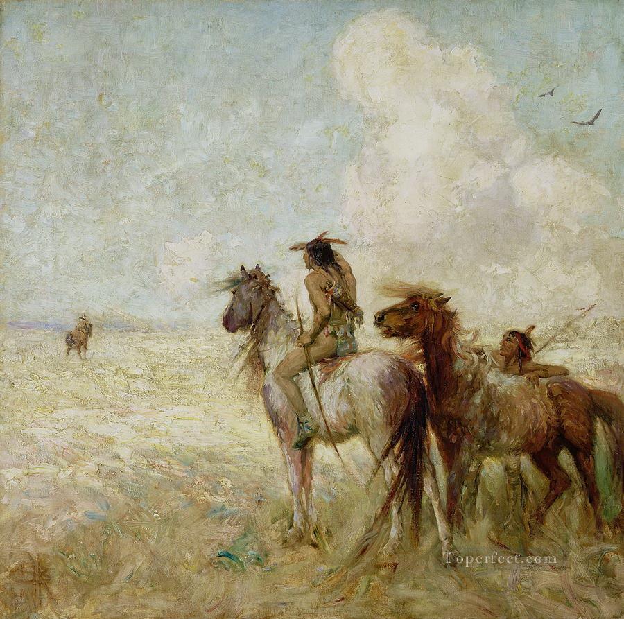 the bison hunters nathaniel hughes john baird west America Oil Paintings